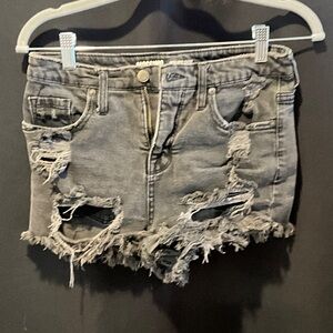 Mossimo Supply Co. Gray Distressed High Waist Shorts